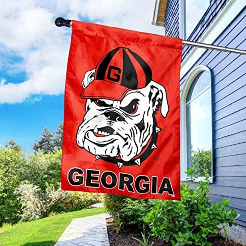 Bandeira da faixa da Georgia Dawgs com conjunto de poste de bandeira
