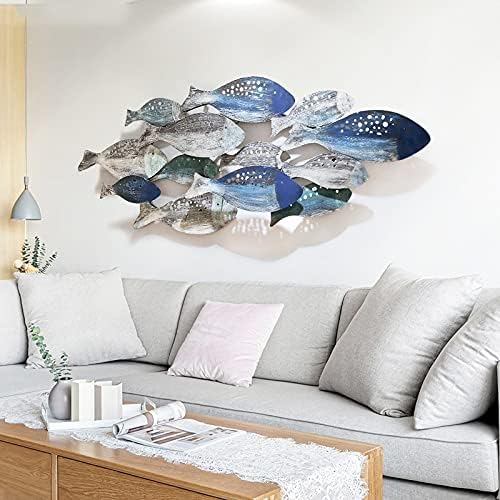 Chysp Wild Iron Wall Decoration Parede de peixes pendurados no tema do quarto do oceano retro ornamentos do quarto