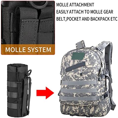 bolsas táticas de bvya - bolsa molle de utilidade, bolsa de lanterna e bolsa de garrafa de água esportiva