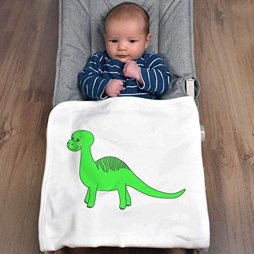 Azeeda 'Green Dinosaur' Cotton Baby Blanket/Shawl