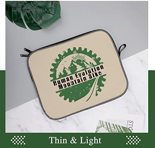 Human Evolution Mountain Bike Laptop Case de laptop portátil Capa de capa de maleque de bolsa para homens Mulheres 14 polegadas