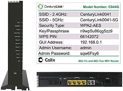 CenturyLink Calix 844G Wireless 2,4 GHz 5G Dual Wi -Fi Internet Modem Gigacenter