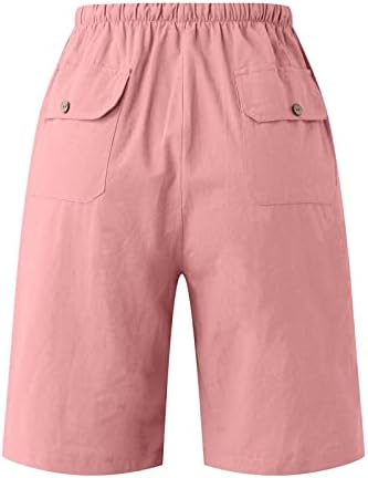 Shorts casuais de shorts casuais de homens esportes de bolso de verão linho de algodão de algodão, calças curtas