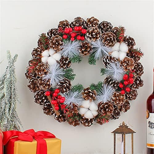Pinecone Wreath Cotton Rattan Ring Parede pendurado decorações de férias Decorações de festa