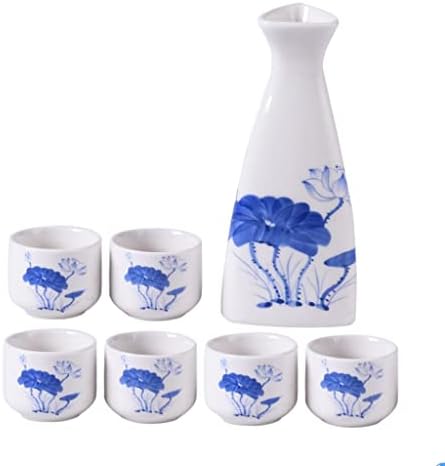 Sdgh 7pcs cerâmica japonês copos de saquê japonês conjunto de cozinha em casa flagon alceiro copo de drinques de vinho branco Presentes