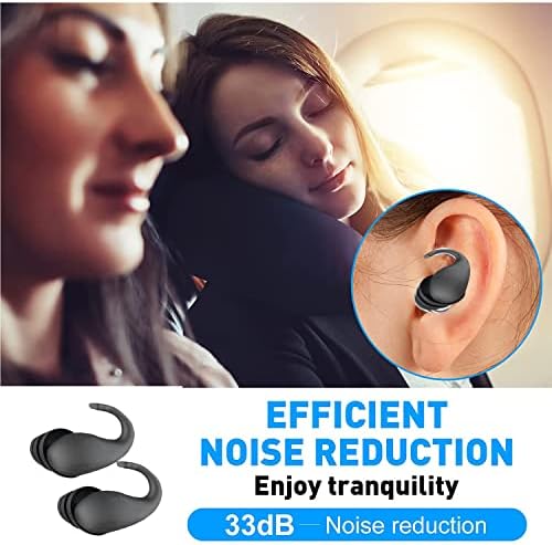 Plugues de orelha para o horário develudado para dormir- Proteção auditiva reutilizável em silicone flexível para dormir,