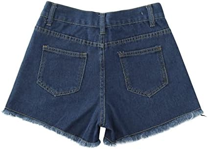 Jean shorts femininos casuais no verão high jeans shorts angustiados shorts de praia