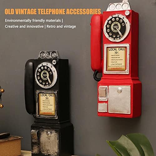 Modelo de telefone pagador retrô Resina Resina Vintage Parede de telefonia Ornamentos pendurados Acessórios para presentes Artesanato