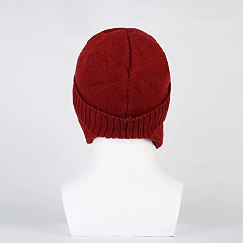 Vimfashi unissex knit faanie viseira chapéu de inverno lã de lã de lã de inverno com flapa de ouvido