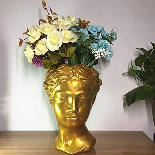 Liushi Planter suculento pode com a deusa grega cabeça, face estátua plantador de flores para a decoração de escritório