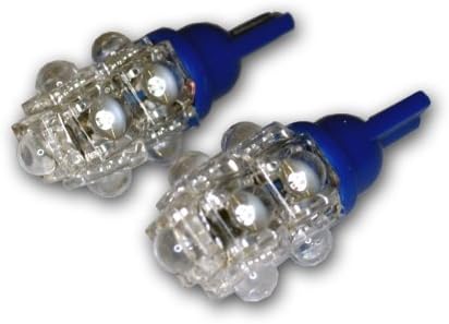 Tuningpros ledfsm-t10-b9 marcador lateral líder lâmpadas LED T10 cunha, 9 Fluxo LED Blue 2-PC Conjunto