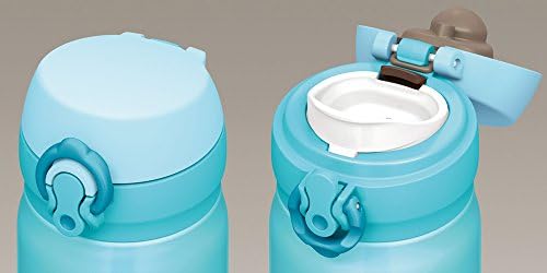 Thermoxless Stainless Stainless Comuter Bottle, Tecnologia de isolamento a vácuo Bloqueios, 0,5-l, azul-céu, [tipo aberto de um toque],