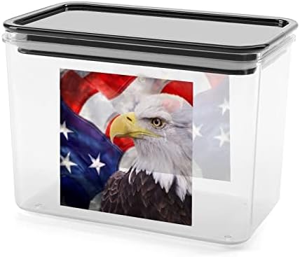 Eagle American Flag Contêiner de armazenamento de alimentos Plástico Caixas de armazenamento transparente com tampa de vedação