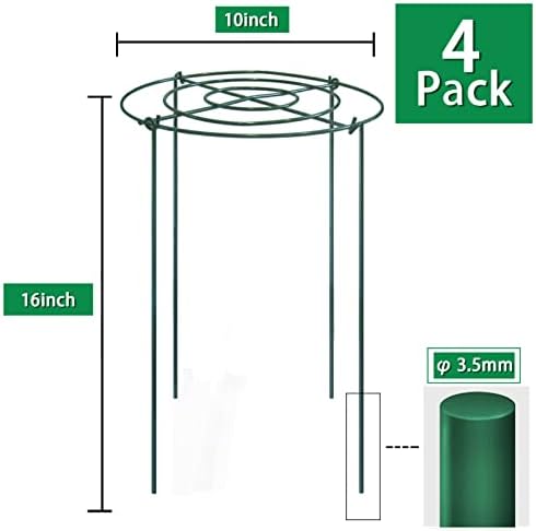 TCBWfy 4 conjuntos de suporte Peony Cage, 10 dia. X 16 Alto Grow através de grades de aros com 4x espessos de 3,5 mm de