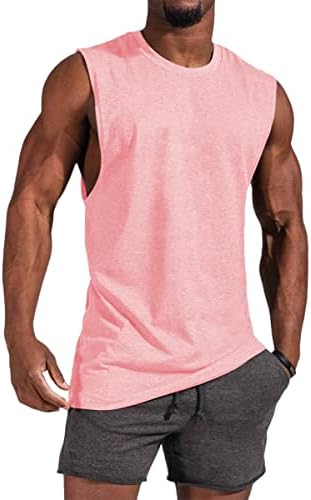 Aoysky Mens Crewneck Tops Tamas atléticas de praia samas sem mangas