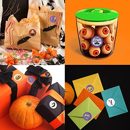 Adesivos Facraft Halloween para crianças, adesivos de scrapbook de Halloween de 144pcs, adesivos de abóbora fantasma