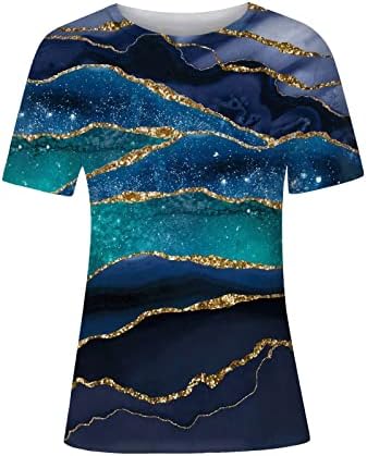 Camiseta de verão para feminino com estampa de moda Tops Blusa de manga curta 2023 camisas casuais da moda