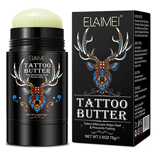 Balm de manteiga de tatuagem, pós -tratamento com creme de tatuagem natural, iluminador de cicatrização de tatuagem para aprimoramento