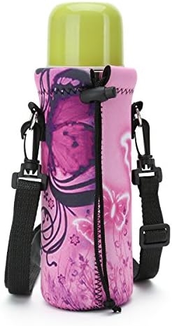 ICOLOR Water Bottle Porter Suports Neoprene Tampa de bolsa de água de água larga larga com alça de ombro ajustável para garrafas de aço inoxidável/vidro/plástico