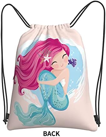 Sacos de ginástica de ginástica de ginástica de sereia Precerdiy - Mochila para homens Meninas Meninas Sackpack com zíper