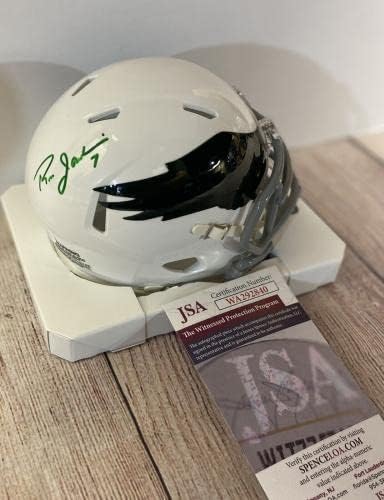 Philadelphia Eagles Ron Jaworski assinou mini capacete branco JSA CoA - Capacetes NFL autografados