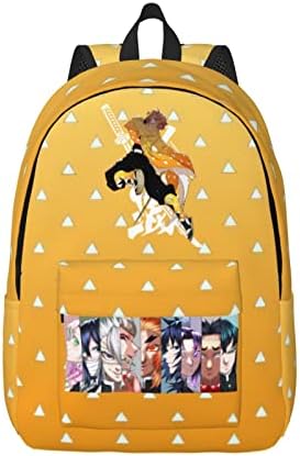 Homraa Demon Anime Zenitsu Agatsuma Backpack Mulheres Mulheres Móveis da Backpack de Moda de Bolsa Escolar Para Fãs de Anime Homem Crianças Meninas Meninas da Faculdade Escola secundária