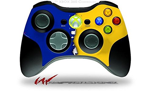 Cores rasgadas azul amarelo - Satorskinz Decalque Vinil Skin Compatível com Xbox 360 Wireless Controller