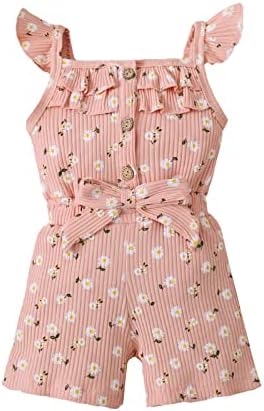 Jeinxcn criança bebê menina floral jactic slove backsuit bico botão roupas de verão roupas de verão