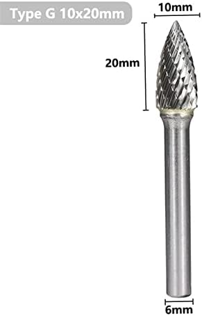 Arquivo rotativo 6mm Shank G tipo de corte duplo de tungstênio rebarbas rotativas para ferramenta de mão de madeira de metal 1pcs