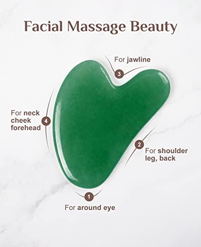Mães coloridas Dias de presente Raspagem de massagem Ferramentas faciais, Ferramenta de massagem de pedra Jade para