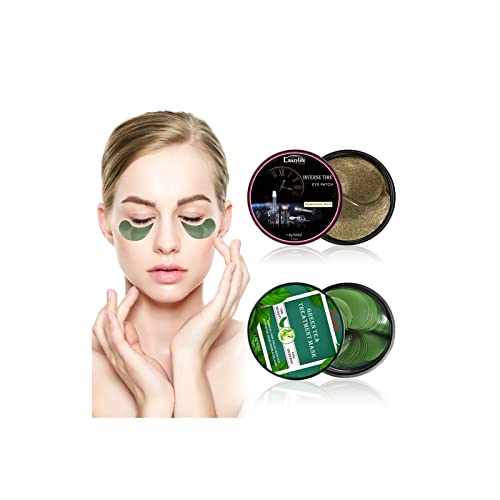 Máscara ocular do colágeno zitiany, extrato de chá verde matcha sob adesivos de máscara para os olhos, máscaras de tratamento de gel para olhos para olhos inchados, círculos escuros, anti-rugas com hialurônico, 60pcs