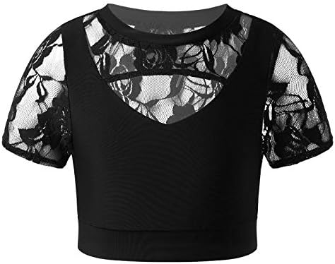 INZOY KIDS GIRLS LACE LACE ENTREGADO ATLETICA ATLETIC CROP TOP TANDS TANKS BALLET DANCE GYMNATICS TRANDEUTO DE YOGA CHAMISTAS ATIVAS