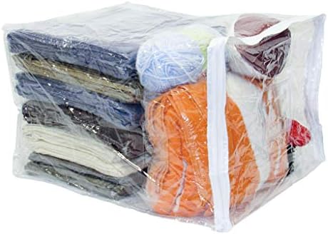 Sacos de armazenamento com zíper em vinil transparentes 15 x 18 x 12 polegadas 10-pacote