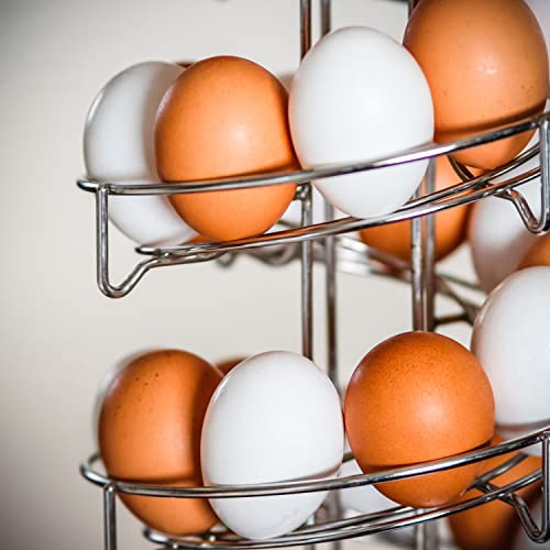 Exibição de ovo em espiral de prata em aço inoxidável rack por inovações de marcas comerciais