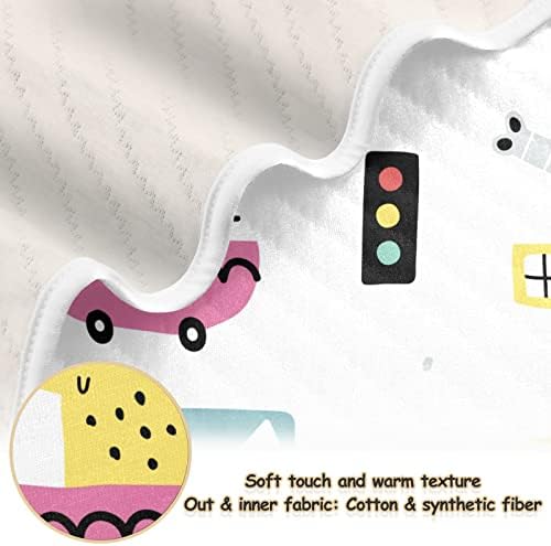 Junzan Childish Rabbite Animals Cars White Baby Cobertors para meninas Meninos Cotton Throw Pinget
