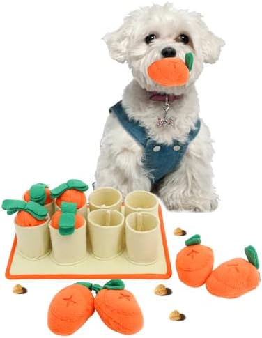 PETIERWEIT DOG SNUFFUE MAT Cenoura Toy Toy Pet Tapete de alimentação com 8 cenouras Pet Treat Puzzle Patrod Patch Patch Toy Toy Alimentador