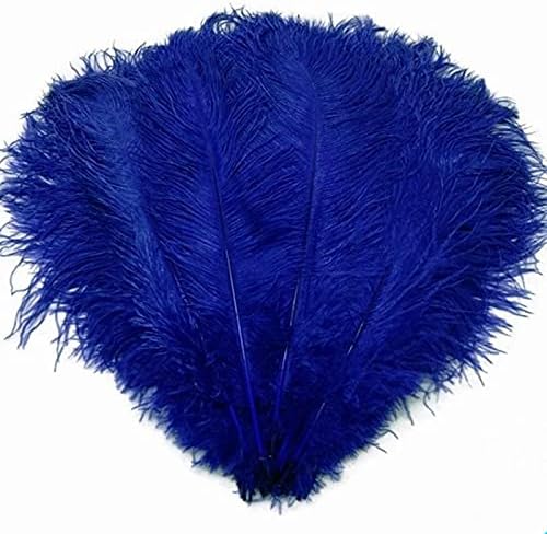 Zamihalaa Royal Blue Fluffy Avestruz Feather 15-70cm 10-200pcs Diy Feathers for Crafts Party Wedden Decoration Plumas Show A11