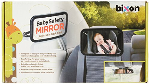 Bixon Safety Surve-Of-Deseat Back Seat Wide Convex Mirror para bebês, fácil encaixe para manter o bebê à vista, vista mais clara
