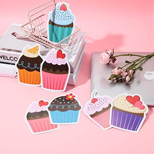 Recortes coloridos de cupcakes de cupcakes recortes de papel decorações de boletim de aniversário recortes de bolo de aniversário