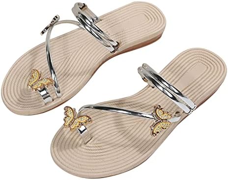 Mulheres Slipper Cleia Moda Butterfly Rhinestone Slides Sandálias Sandálias Sapatos de Flip Flip Flop Sapatos de