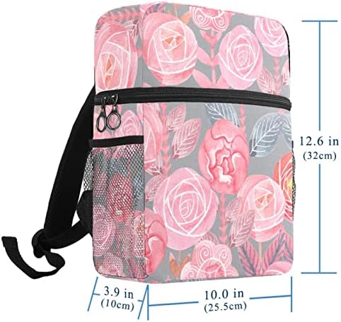 Mochila de viagem VBFOFBV para mulheres, caminhada de mochila ao ar livre esportes mochila casual Daypack, rosa rosa floral pastoreável