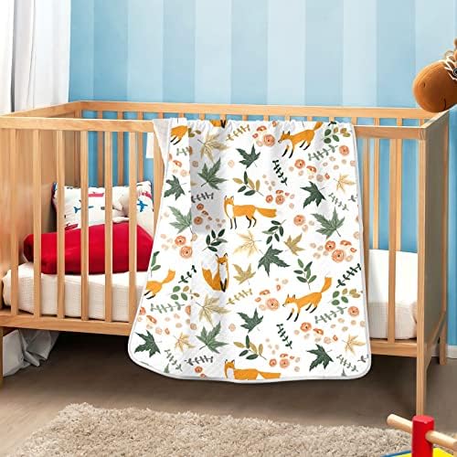 Cataku Foxes Fall Folhas Bobetão de bebê para meninos meninas Cotores de algodão Cão cobertores Cama atirar macio de bebê