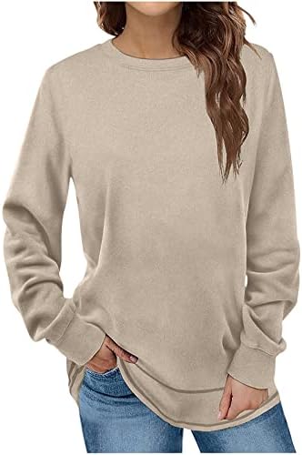 2023 Sorto de moda para mulheres Crewneck Tunic Tunic Tunics Tops fofos Leggings suéteres simples camisas de pulôver