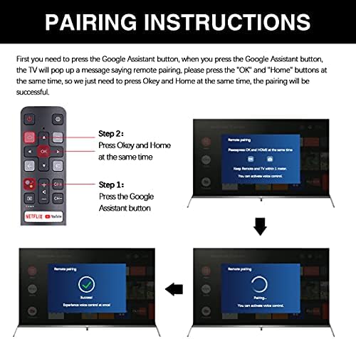 RC802V FNR1 Voice Remote Control Rplacement for All TCL Android 4K UHD Smart TV 32S6500A 32S6500S 40S334 40S6500FS 40S6510FS