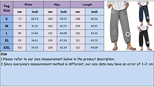 Calças cultivadas para mulheres Office Mulheres Capri Pants com bolsos largos de perna larga calças casuais para mulheres