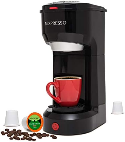 Mixpresso 2 em 1 Caber de café, cafeteira de cafeteira K Copo compatível e café moído, cafeteira pessoal, Mini cafeteira