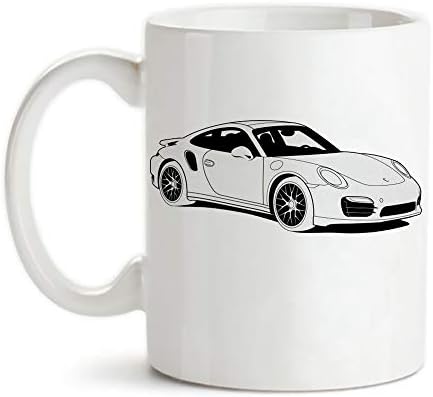 PerfectPrintEDAQA - Porsche 911 Turbo S tipo 991 Caneca, caneca/xícara/xícara de café de 11 onças, alto brilho