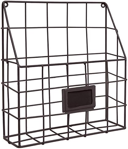 Candidato de categoria de parede de arame de metal marrom/Corrente de correio montado na parede com rótulo com etiqueta de quadro -negro