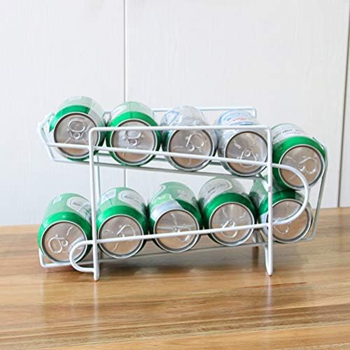 Cabilock 1pc Iron Kitchen Beer Rack Soda Can Can Storage Holder Organizador de prateleira portátil para geladeira de