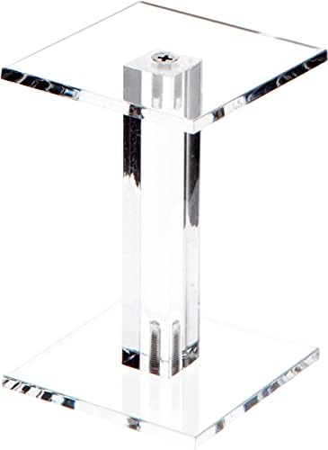 Plymor Clear acrílico quadrado de barbell Pedestal Display Riser 4,375 polegadas x 3 polegadas x 3 polegadas